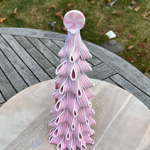 NEW Cupcakes and Cashmere Pink Clay Dough Candy Christmas Tree 14.5” Whimsical - Picture 1 of 9